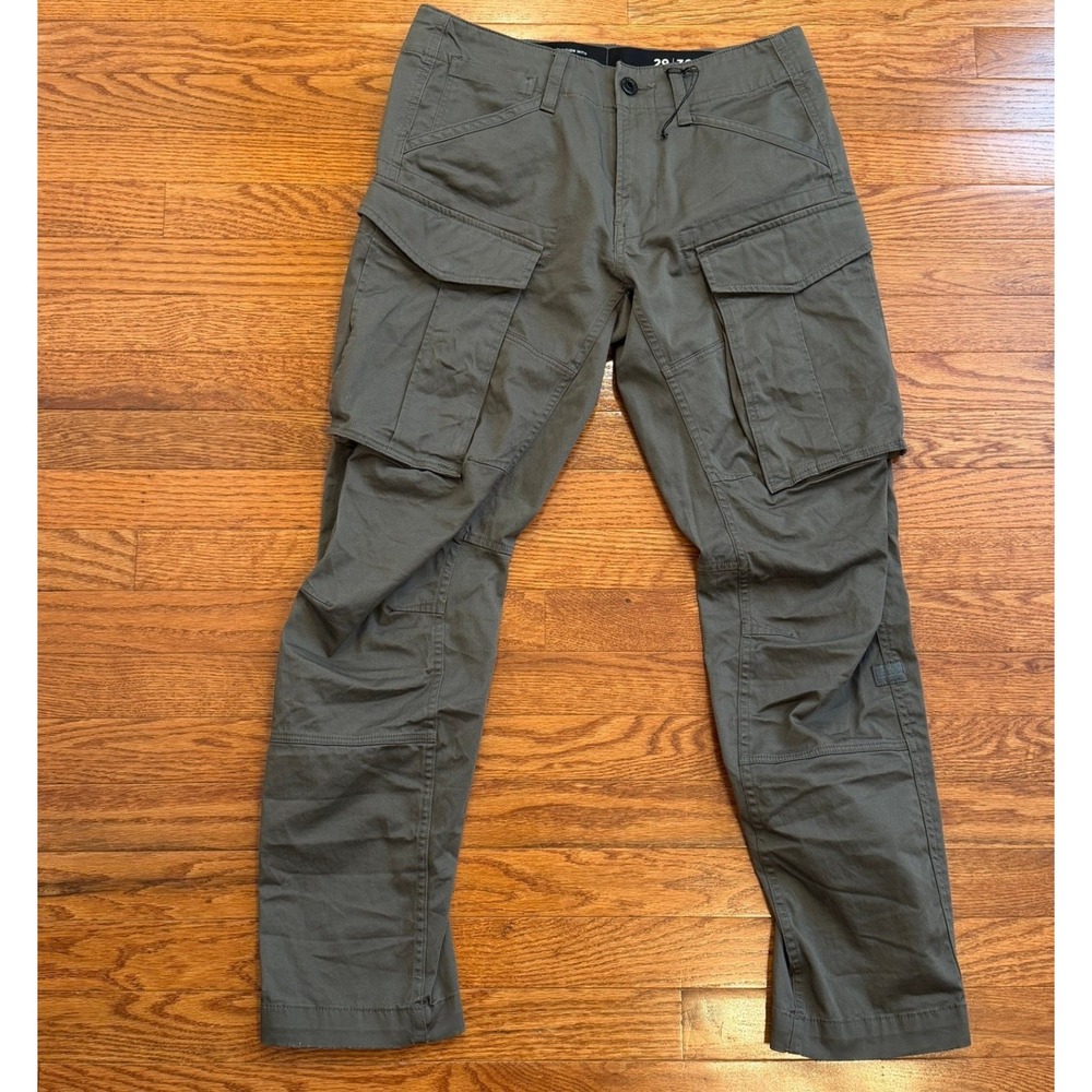 New G-Star Raw Cargo 3D Straight Tapered Pants Mens 29x30 Green Utility Tactical